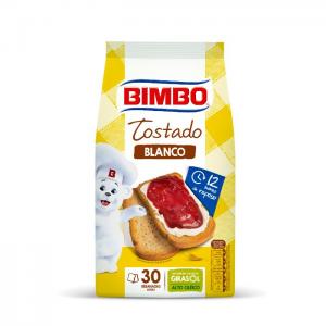 Bimbo traditional white toasted bread, 30 slices, 270gr - bimbo