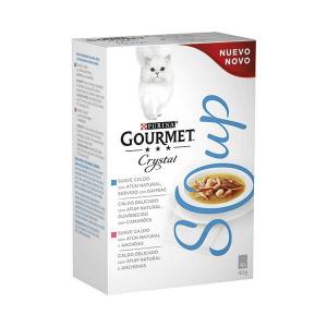 GOURMET CRYSTAL Soup natural tuna served with prawns and natural tuna and anchovies 4x40g - Purina