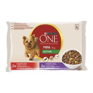 ONE MINI Dog Active Ox and Duck in Salsa 4x100g - Purina
