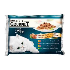 GOURMET PERLE Fine DUO Sheets with Delicate Meats 4x85g - Purina
