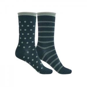 Pack of two pairs of cotton socks - polka dots and stripes - punto blanco