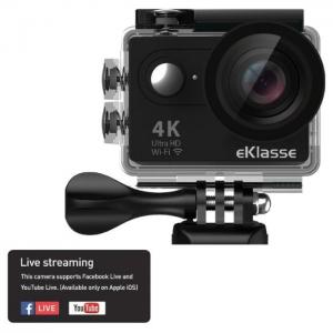 Eklasse 4k action camera with wifi & live streaming black - ekac02eg - eklasse