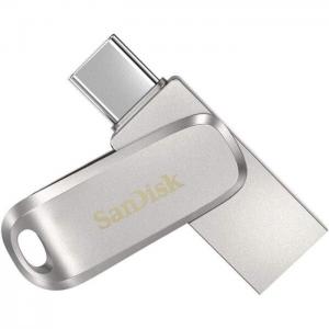 Sandisk ultra dual drive luxe usb type-c flash drive 128gb silver sdddc4-128g-g46 - sandisk
