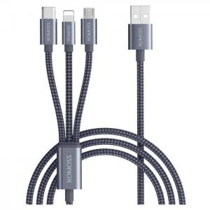 Romoss 3 in 1 Lightning/Micro/Type C To USB Cable 1.5m - Romoss