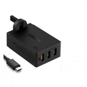 Aukey 3-port wall charger + micro type cable black - aukey
