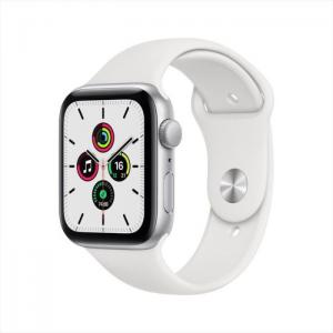 Apple Watch SE GPS 44mm Silver Aluminum Case with White Sport Band - Apple