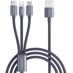 Romoss 2 in 1 USB Cable 1.5m Space Grey - Romoss