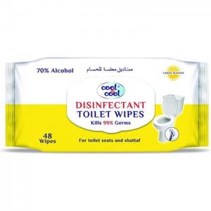Cool & cool disinfectant toilet wipes d4888 - cool & cool