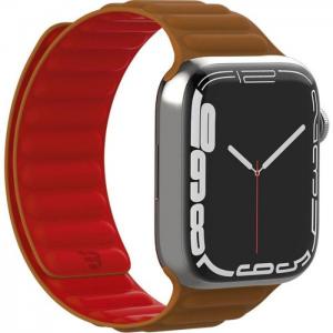 Baykron silicone magnetic strap for apple watch 42/44/45mm red/brown - baykron