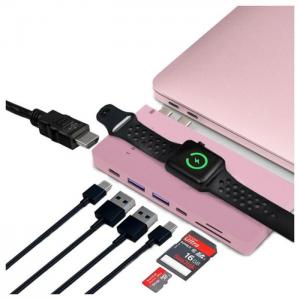 Trooss usb-c hub for macbook with wireless charger - pink - trooss