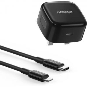 Ugreen fast charger with usb-c to lightning cable 1m black - ugreen