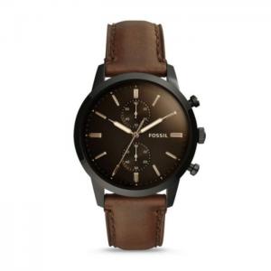 Fossil fs5437 townsman 44mm chronograph brown leather watch - fossil