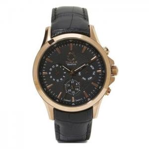 Omax pg08r22i mens multifunction leather watch - omax