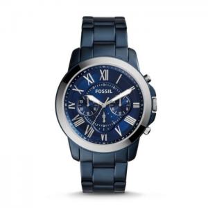 Fossil fs5230 grant chronograph blue-tone stainless steel watch - fossil