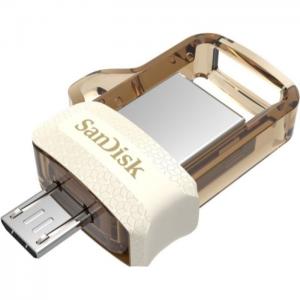 Sandisk ultra dual drive usb flash drive 64gb white/gold - sandisk