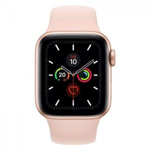 Apple watch series 5 gps 44mm gold aluminium case with pink sand sport band - apple