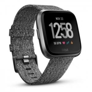 Fitbit versa fitness watch special edition charcoal woven/graphite aluminum - fitbit