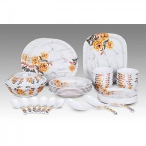 Dinewell 42pcs dinner set yellow lily - dinewell