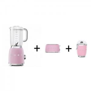 Smeg blf01pkuk blender+tsf02pkuk toaster+cjf01rduk citrus juicer pink - smeg
