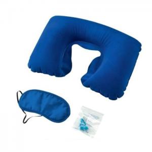 Princess traveller rfto travel set inflatable pillow with eye mask & ear plugs blue - princess traveller