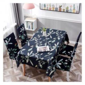 Flower design table cloth with dining chair cover - deals for less