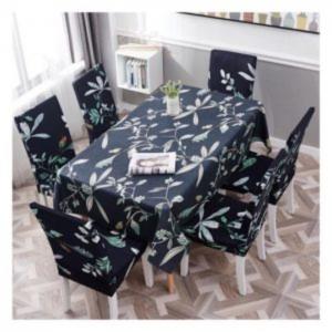 Flower design table cloth with dining chair cover - deals for less