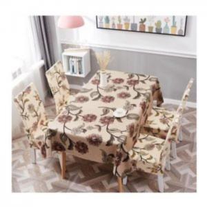 Floral design table cloth with dining chair cover - deals for less