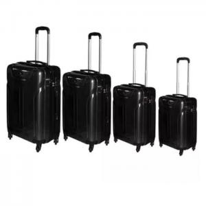 Highflyer terminator trolley luggage bag black 4pc set th1609ppc4pc - highflyer