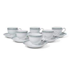 12pcs tea cup and saucer set white - horselane