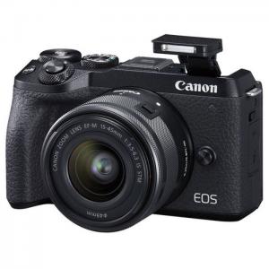 Canon eos m6 mark ii mirrorless digital camera black ef-m15-45mm lens - canon