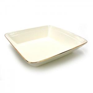 Qualitier 25cm square bowl gold white line - qualitier