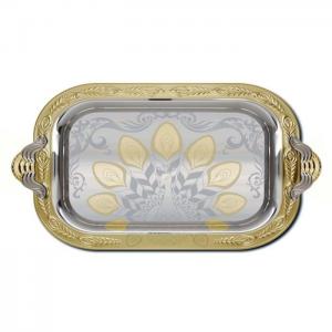 Kingsville serving tray acrylic silver and gold design 9x37cm - kingsville