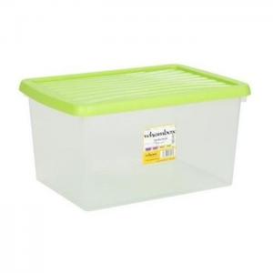 Storage box & lid clear/lime 16l - wham