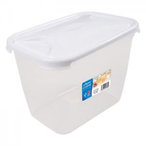 Rectangular deep cuisine lunch storage box & lid clear/ice white 3.2l - wham