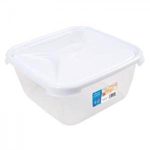 Square cuisine lunch storage box & lid clear/ice white 2l - wham