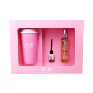 1 cup, 1 nail, 1 fragance pink cup, cream, rose - delfy cosmetics
