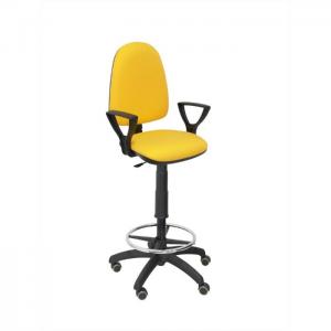 Yellow bali ayna office stool fixed armrests parquet wheels