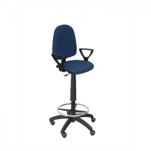 Office stool ayna bali navy blue fixed arms parquet wheels