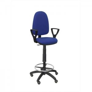 Office stool ayna bali blue fixed arms parquet wheels