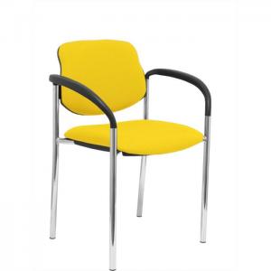 Fixed office chair villalgordo bali yellow chrome frame with armrests