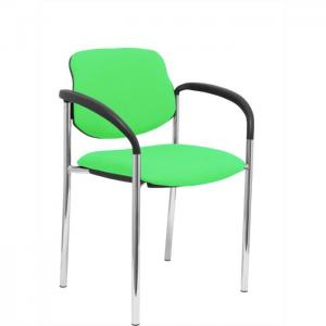 Fixed office chair villalgordo bali pistachio chrome chassis with arms