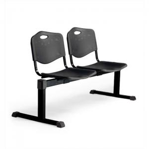 Cenizate 2-seater bench with black injected plastic seat