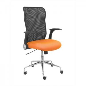 Office chair minaya black mesh backrest orange bali seat