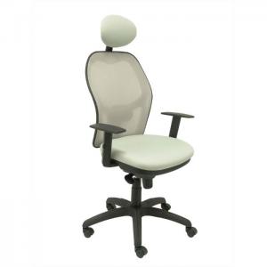 Office chair jorquera gray mesh bali light gray seat with fixed headboard
