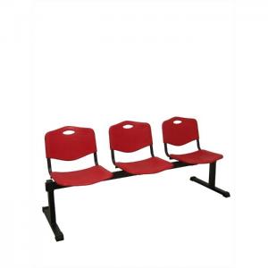 Pozohondo 3-seater bench with red injected plastic seat