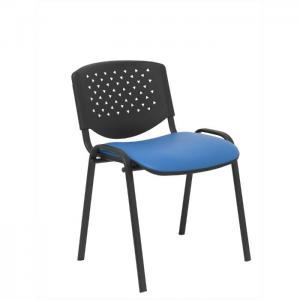 Pack 4 office chair petrola imitation leather blue