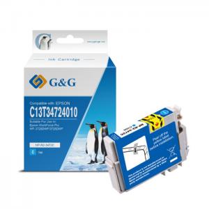 Compatible g&g epson t3472/t3462 (34xl) pigmented cyan ink - replaces c13t34724010/c13t34624010