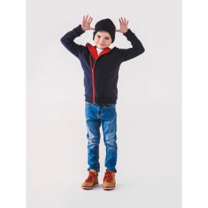 Boy's hoodie with zipper kb001 - navy/red - ombre kids
