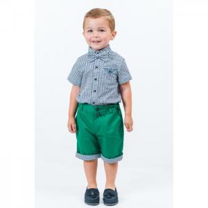 Charles: navy check shirt & bowtie - little lord & lady