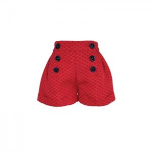 Penelope: red jacquard shorts - little lord & lady